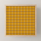 Midcentury Grid Lines in Mustard Yellow Mini Art Print Gallery Image 1