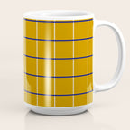 Midcentury Grid Lines in Mustard Yellow Coffee Mug Gallery Image 2
