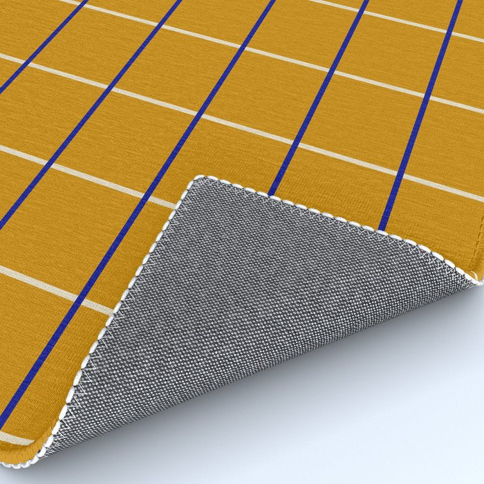Midcentury Grid Lines in Mustard Yellow Rug Gallery Image 4