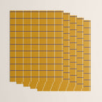 Midcentury Grid Lines in Mustard Yellow Wrapping Paper Gallery Image 3