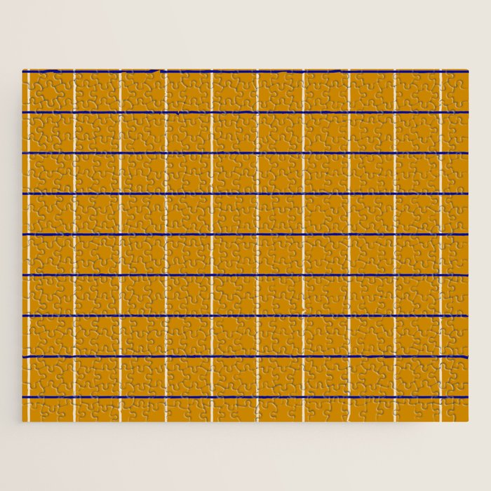 Midcentury Grid Lines in Mustard Yellow Jigsaw Puzzle Gallery Image 1