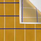 Midcentury Grid Lines in Mustard Yellow Wall Tapestry Gallery Image 3