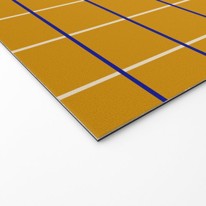 Midcentury Grid Lines in Mustard Yellow Welcome Mat Gallery Image 2