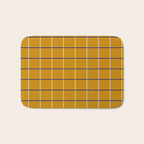 Midcentury Grid Lines in Mustard Yellow Bath Mat Gallery Image 1