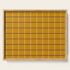Midcentury Grid Lines in Mustard Yellow Serving Tray Gallery Image 1