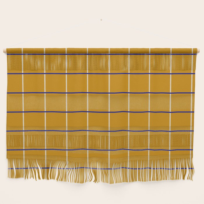 Midcentury Grid Lines in Mustard Yellow Wall Hanging Gallery Image 1