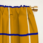 Midcentury Grid Lines in Mustard Yellow Window Curtain Gallery Image 2
