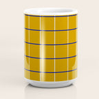 Midcentury Grid Lines in Mustard Yellow Coffee Mug Gallery Image 4