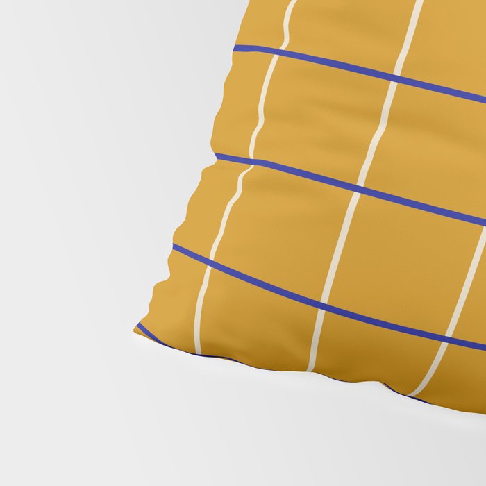 Midcentury Grid Lines in Mustard Yellow Pillow Sham Gallery Image 4