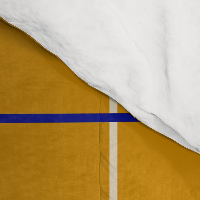 Midcentury Grid Lines in Mustard Yellow Comforter Gallery Image 4