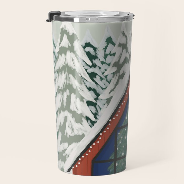Winter Cabin Travel Mug Gallery Image 3