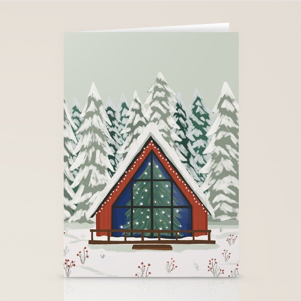Winter Cabin Stationery Card Gallery Image 1