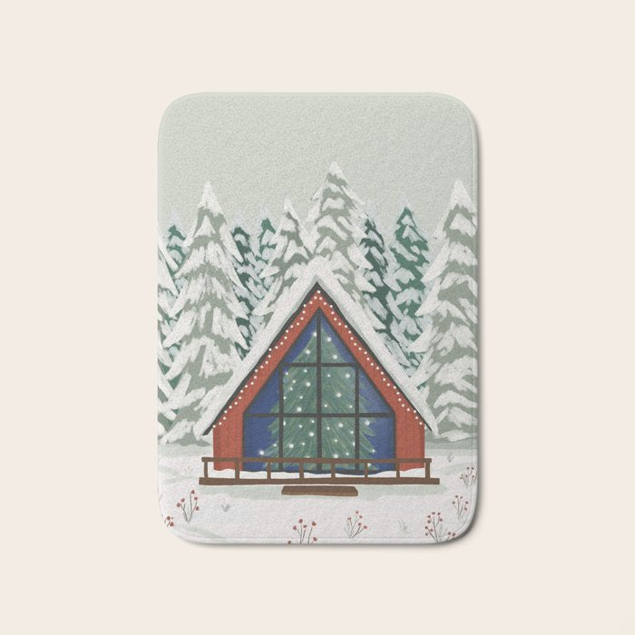 Winter Cabin Bath Mat Gallery Image 1
