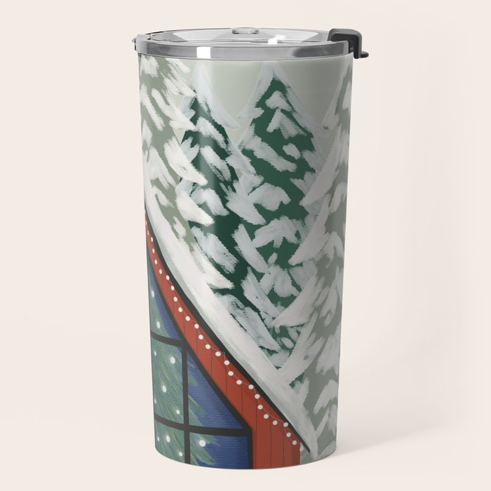Winter Cabin Travel Mug Gallery Image 2