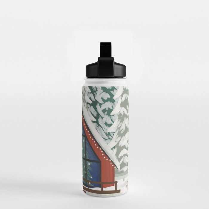 Winter Cabin Water Bottle Gallery Image 2