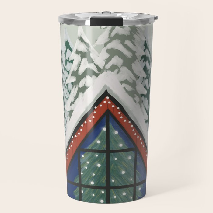 Winter Cabin Travel Mug Gallery Image 1