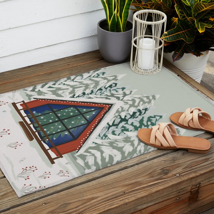 Winter Cabin Outdoor Rug Gallery Image 2
