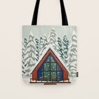 Winter Cabin Tote Bag Gallery Image 1