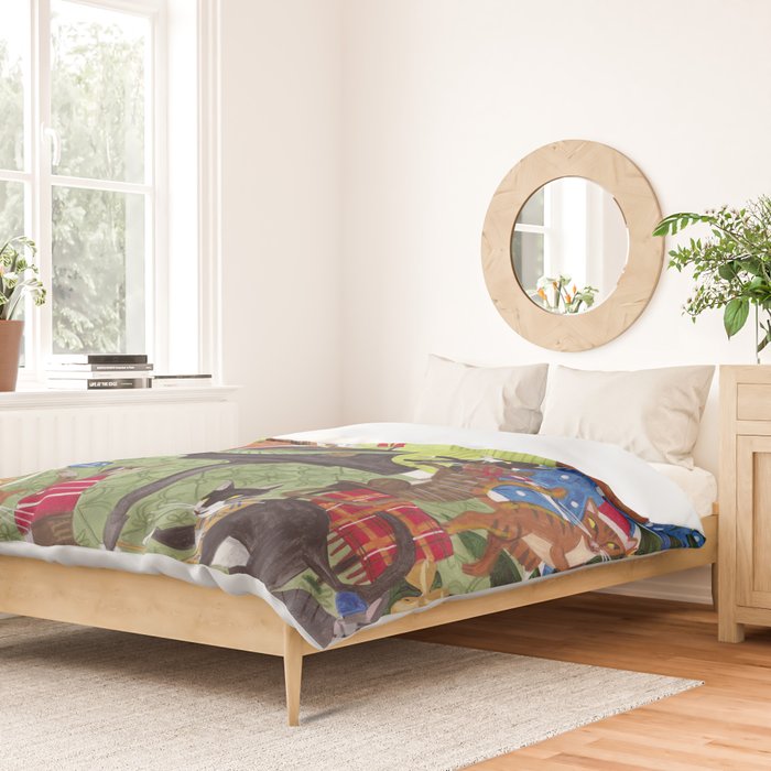 Christmas Cats playing Piano Duvet Cover Gallery Image 2