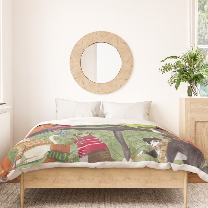 Christmas Cats playing Piano Duvet Cover Gallery Image 3