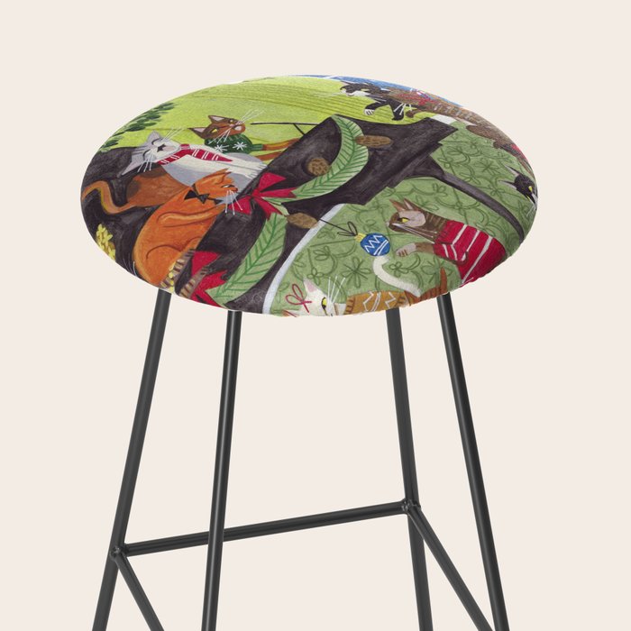 Christmas Cats playing Piano Stool Gallery Image 2