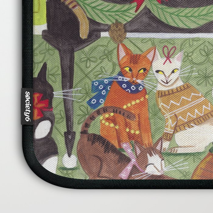 Christmas Cats playing Piano Laptop Sleeve Gallery Image 3