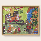 Christmas Cats playing Piano Serving Tray Gallery Image 1