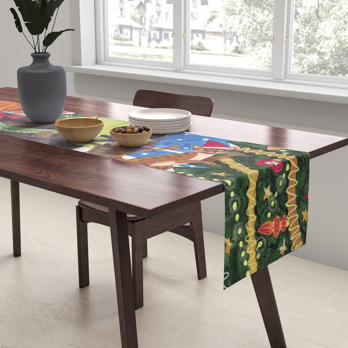 Christmas Cats playing Piano Table Runner Gallery Image 2