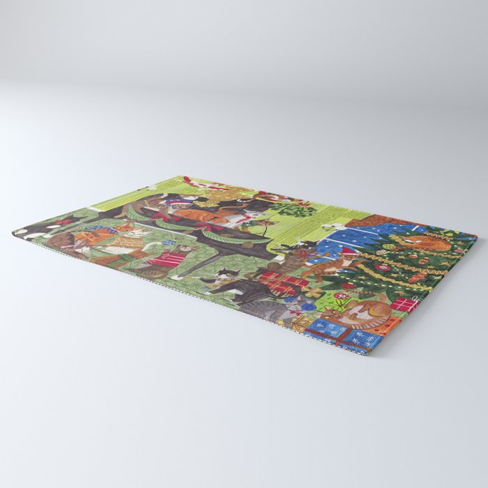 Christmas Cats playing Piano Rug Gallery Image 3