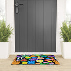 Retro cartoon sticker pattern Welcome Mat Gallery Image 3