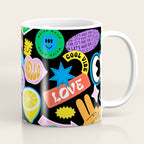 Retro cartoon sticker pattern Coffee Mug Gallery Image 1