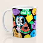 Retro cartoon sticker pattern Coffee Mug Gallery Image 3
