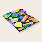 Retro cartoon sticker pattern Notebook Gallery Image 2