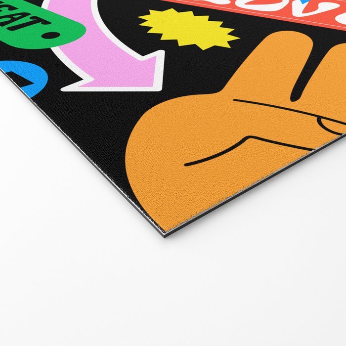 Retro cartoon sticker pattern Welcome Mat Gallery Image 2