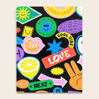 Retro cartoon sticker pattern Notebook Gallery Image 4
