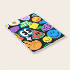 Retro cartoon sticker pattern Notebook Gallery Image 3