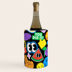 Retro cartoon sticker pattern Wine Chiller Gallery Image 2