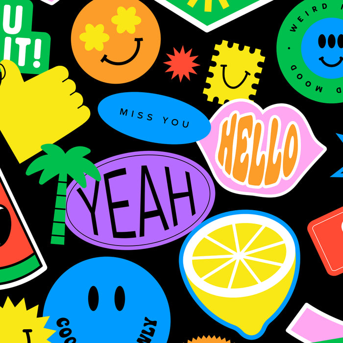 Retro cartoon sticker pattern Coffee Mug Gallery Image 2