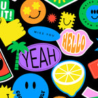 Retro cartoon sticker pattern Coffee Mug Gallery Image 2