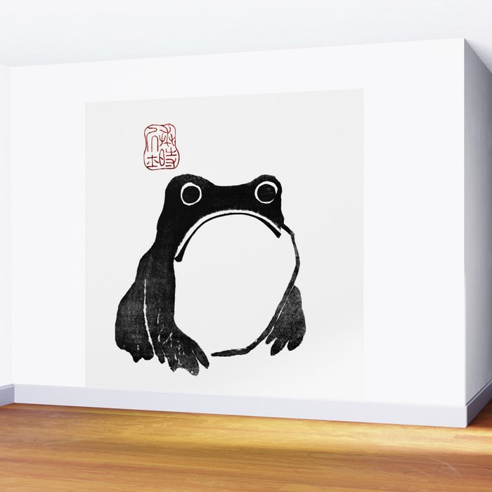 Cute Grumpy Frog Vintage Japanese Woodblock Print Wall Mural Gallery Image 2