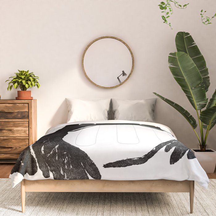 Cute Grumpy Frog Vintage Japanese Woodblock Print Comforter Gallery Image 3