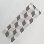 Geometric Art, Marble, Blush Pink, Gray, Abstract Art Yoga Mat Gallery Image 1