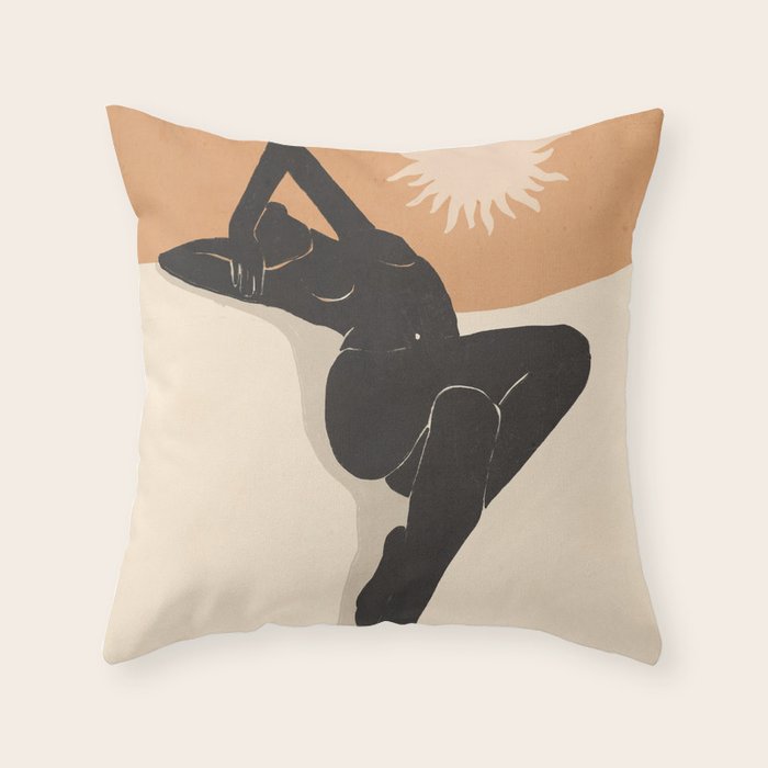 Minimal Abstract Art Nude Woman 4 Throw Pillow Gallery Image 6