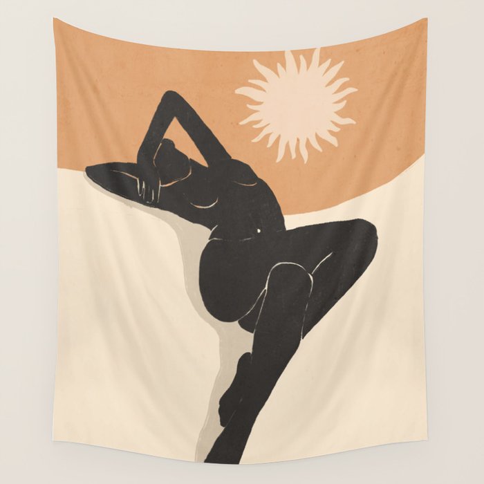 Minimal Abstract Art Nude Woman 4 Wall Tapestry Gallery Image 4