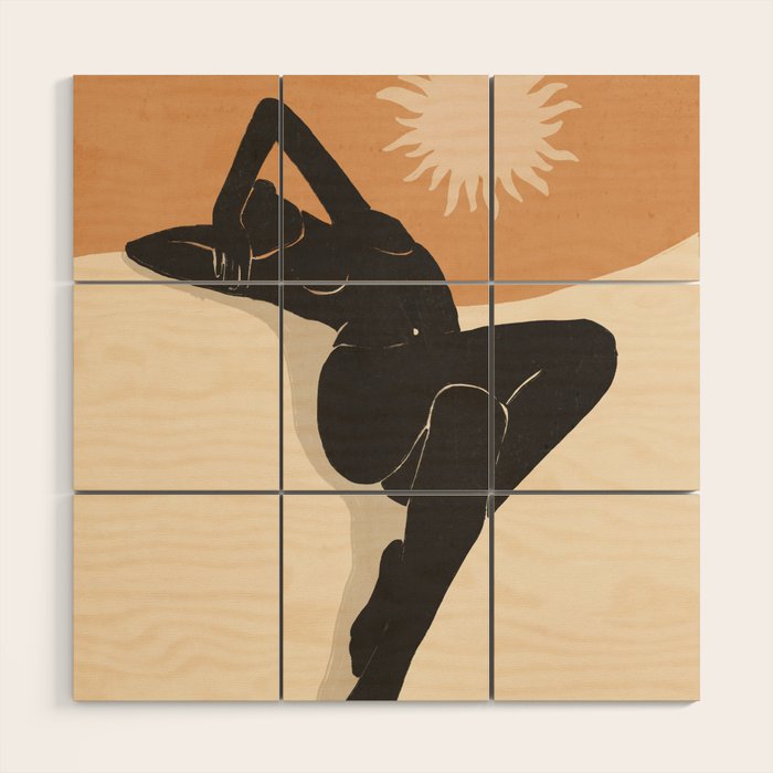Minimal Abstract Art Nude Woman 4 Wood Wall Art Gallery Image 1