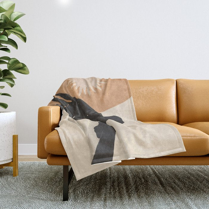 Minimal Abstract Art Nude Woman 4 Throw Blanket Gallery Image 1