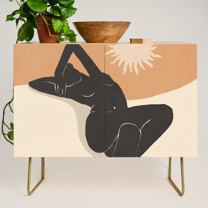 Minimal Abstract Art Nude Woman 4 Credenza Gallery Image 1