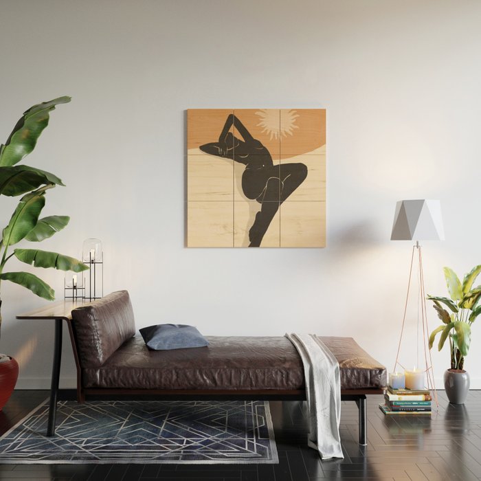 Minimal Abstract Art Nude Woman 4 Wood Wall Art Gallery Image 2