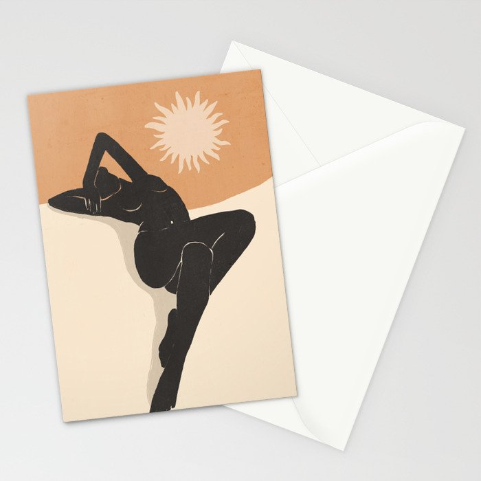 Minimal Abstract Art Nude Woman 4 Stationery Card Gallery Image 2
