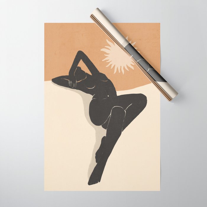 Minimal Abstract Art Nude Woman 4 Wrapping Paper Gallery Image 1